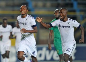 Mogakolodi Ngele celebrating his goal