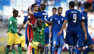 Repo Malepe of South Africa reacts to penalty decision