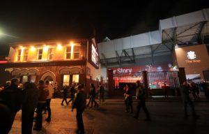 A view of The Albert pub on Walton Breck Road outside Anfield.