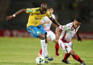 Hlompho Kekana challenged by Amin Tighazoui