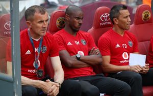 Orlando Pirates coaching trio of Milutin Sredojevic, Rhulani Mokwena and Fadlu Davids