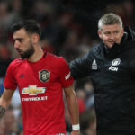 Manchester United's Bruno Fernandes and manager Ole Gunnar Solskjaer