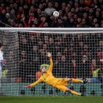 Kepa of Chelsea vs Liverpool in Caraba Cup final