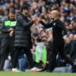 Jurgen Klopp of Liverpool and Pep Guardiola of Manchester City