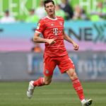 WOLFSBURG, GERMANY - MAY 14: Robert Lewandowski of Bayern Munich in action during the Bundesliga match between VfL Wolfsburg and FC Bayern München at Volkswagen Arena on May 14, 2022 in Wolfsburg, Germany. (Photo by Stuart Franklin/Getty Images)