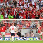 Jordan Pickford of England fails to save a penalty from Dominik Szoboszlai of Hungary as they score their team's first goal during the UEFA Nations League League A Group 3 match between Hungary and England at Puskas Arena on June 04, 2022 in Budapest, Hungary. (Photo by Michael Regan/Getty Images)