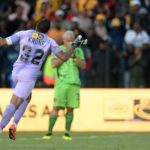 Itumeleng Khune of Kaizer Chiefs runs to celebrate after saving a penalty in the shootout during the 2022 MTN8 quarterfinal between Stellenbosch FC and Kaizer Chiefs at Danie Craven Stadium in Stellenbosch on 28 August 2022 © Ryan Wilkisky/BackpagePix