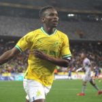 Mamelodi Sundowns captain Themba Zwane celebrates scoring Mamelodi Sundowns second goal during the DStv Premiership 2022/23 match between Cape Town City and Mamelodi Sundowns held at Cape Town Stadium in Cape Town on 05 August 2022 © Shaun Roy/BackpagePix