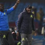 Steve Komphela senior coach of Mamelodi Sundowns and Rhulani Mokwena coach of Mamelodi Sundowns during DStv Premiership 2022/23 match between Mamelodi Sundowns and TS Galaxy at Loftus Versfeld Stadium on the 10 August 2022 © Sydney Mahlangu/BackpagePix