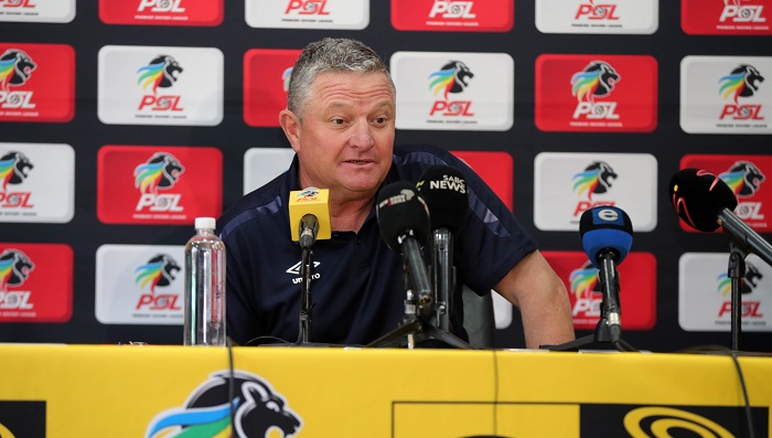 Gavin Hunt, head coach of Supersport United during the 2022 MTN8 Supersport United press conference at PSL Head Office, in Pretoria on the 25 August 2022 ©Samuel Shivambu/BackpagePix