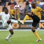 Sfiso Hlanti of Kaizer Chiefs challenged by George Maluleka of Amazulu during the DStv Premiership 2022/23 match between Kaizer Chiefs and AmaZulu at the FNB Stadium, Johannesburg on the 03 September 2022 ©Muzi Ntombela/BackpagePix