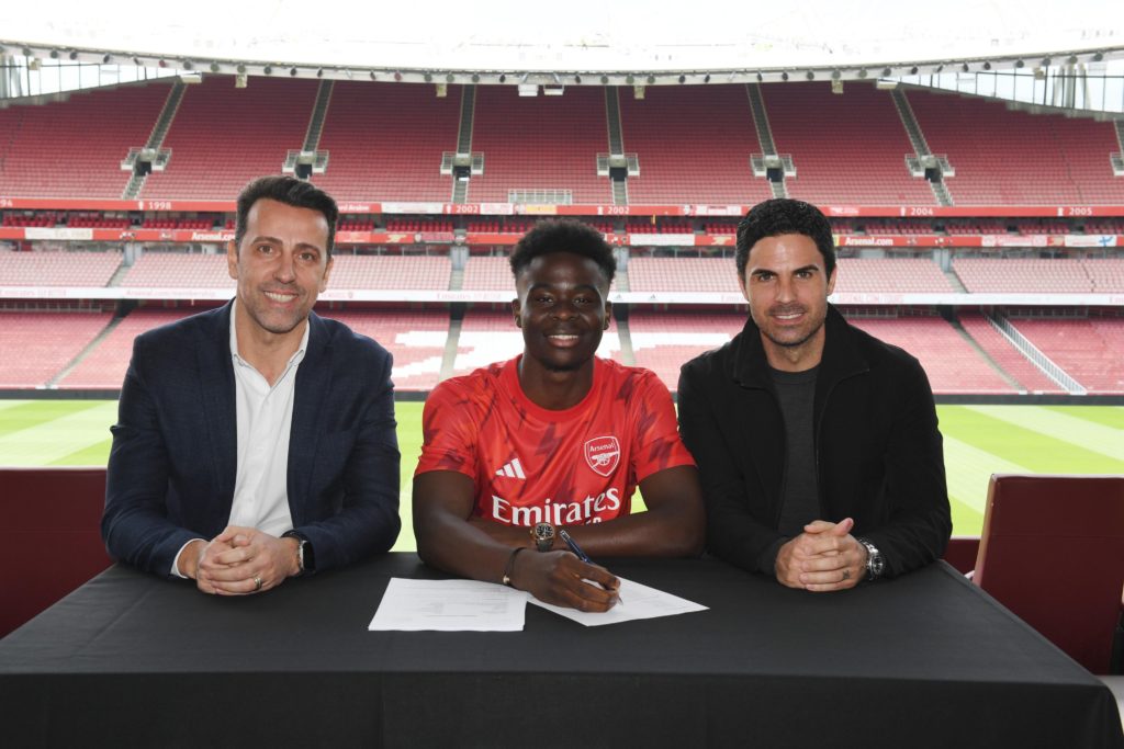 Saka signs new long-term Arsenal deal