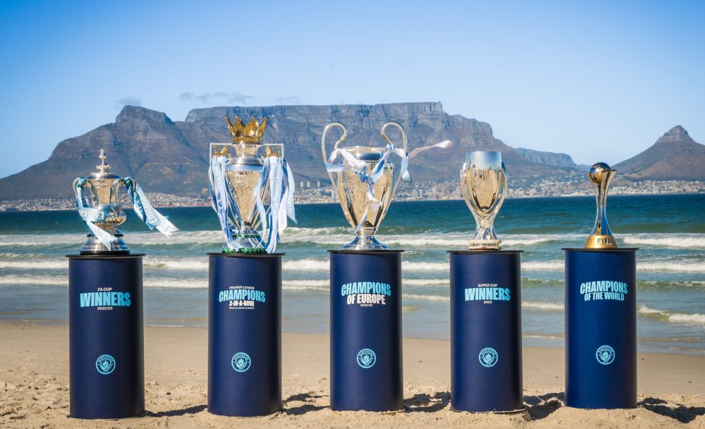 Man City end treble trophy tour in Cape Town
