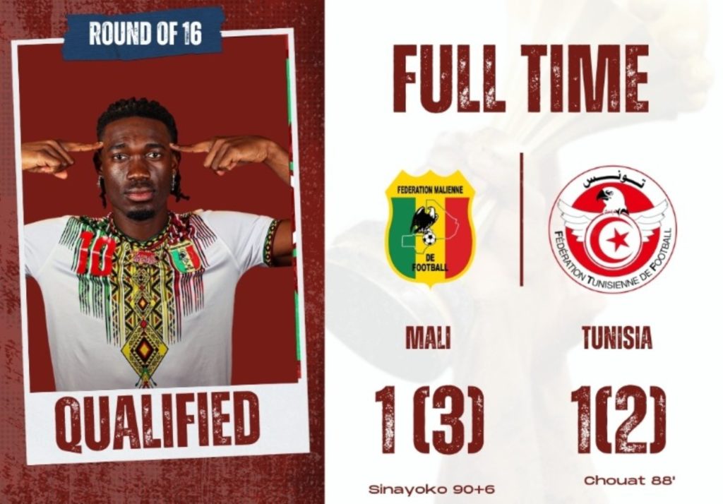Ten-man Mali beat Tunisia on pens in AFCON last 16