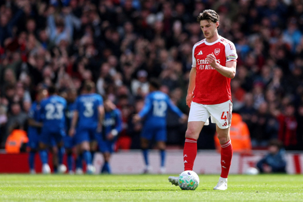Arsenal sweat on Rice ahead of Sporting tie