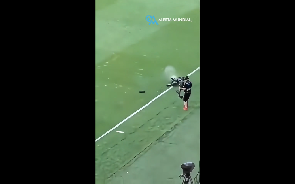 WATCH: Spidercam crashes during match